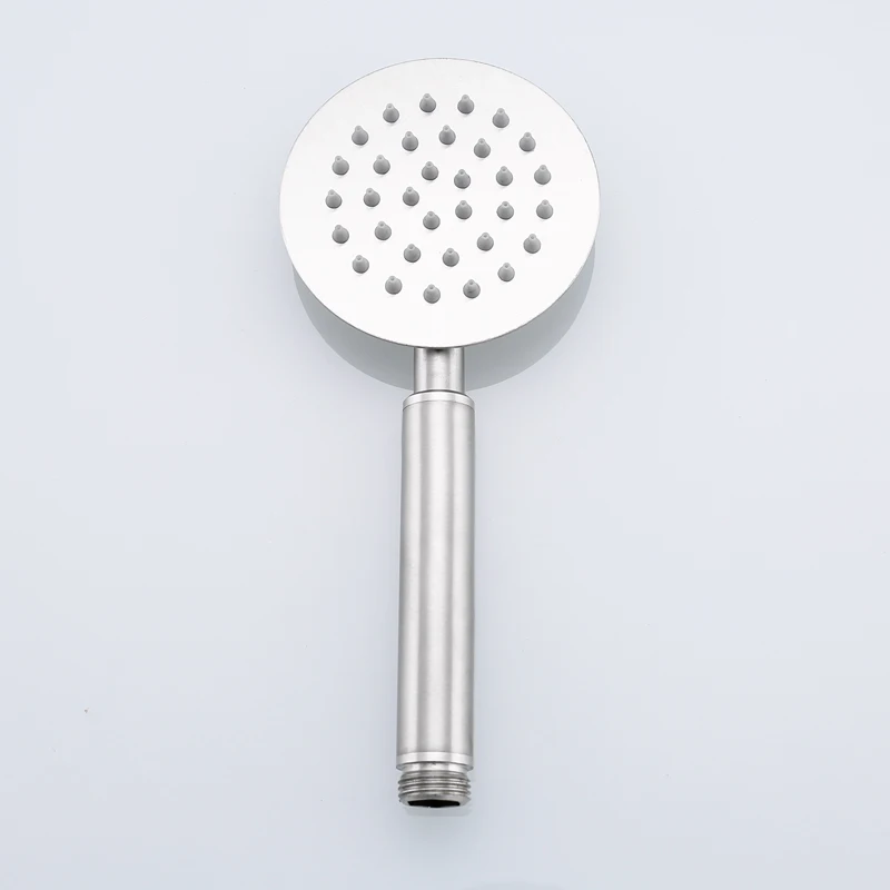 

VRICH Ultra-thin Round hand showerhead Total stainless body with easy cleaning silicon nozzle presurizing handheld F01