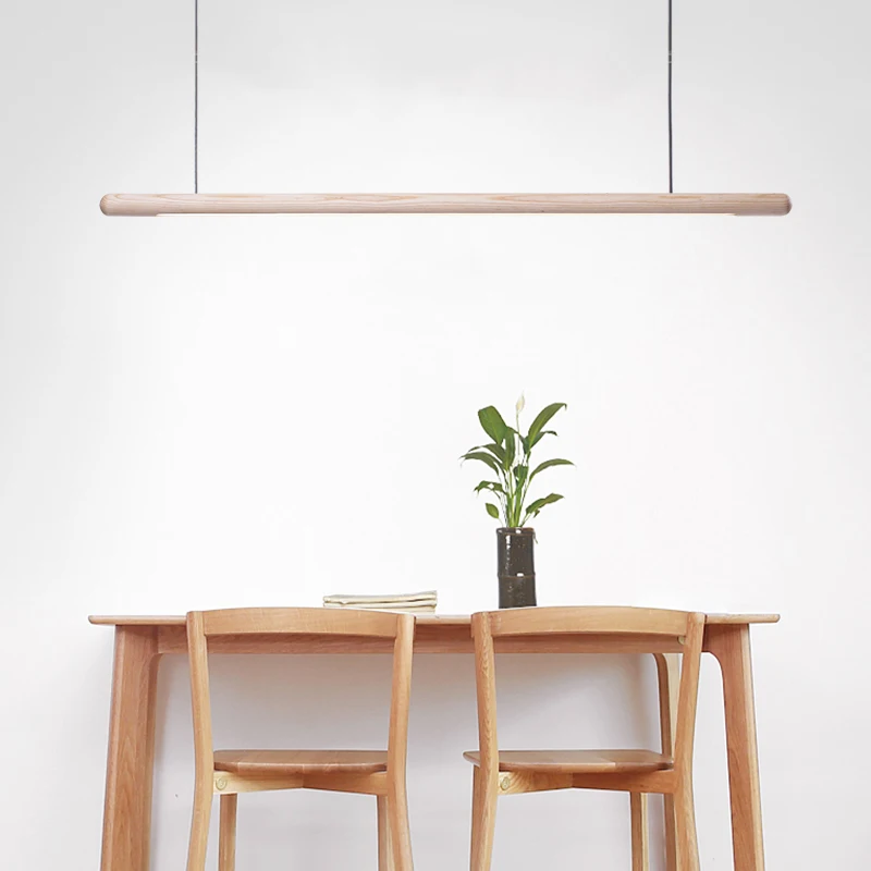 

240CM Long Tube Wood LED Pendant Lamp Office Meeting Dinning Room Hotel luminaire suspendu Black Walnut Wooden Pendant lights