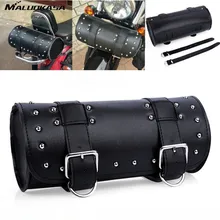 MALUOKASA Motorcycle Tool Pouch Bag Scooter Barrel Shape Black Leather Saddle Universal Luggage Borsello Motorbike Free Shipping