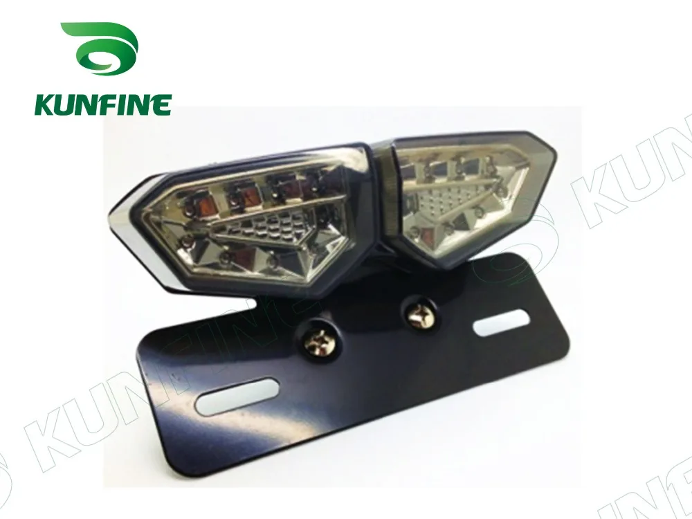 KUNFINE Universal Motorcycle LED Tail Brake Light Custom License Plate Holder Bracket 1 (1)