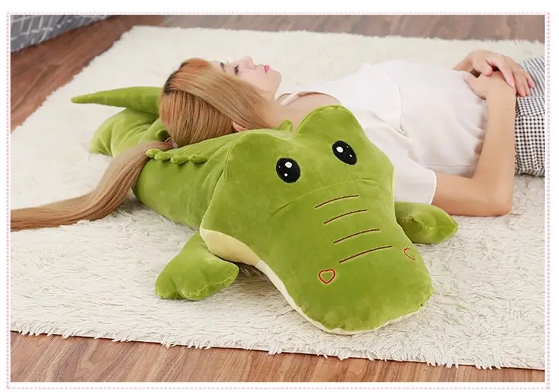 Dorimytrader 2018 Cuddly Soft Animal Crocodile Plush Pillow Stuffed Cartoon Lying Alligator Toy Doll 90cm 110cm DY61983 (10)