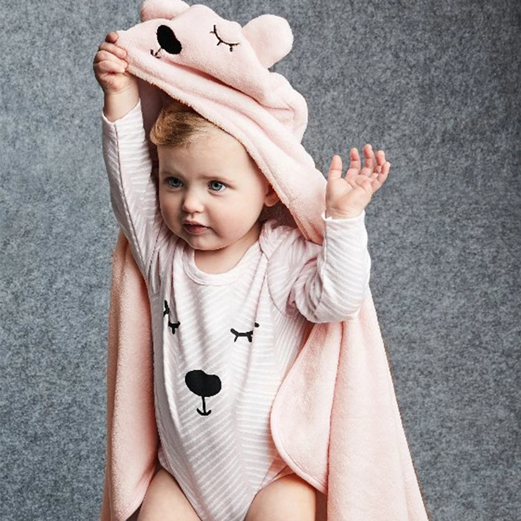 Baby Blankets Baby Kids Bathing Towels Bear Shape Hooded Towel Lovely