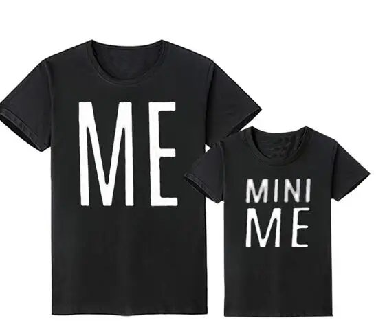 Семейные комплекты футболка для больших мальчиков одежда для папы и меня одежда для папы, сына, папы, маленького мальчика, Детская летняя одежда для братьев - Цвет: Black