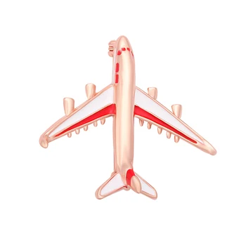 

Fashion Flight Uniform pink metal 3D Airplane Brooches for flight attendant