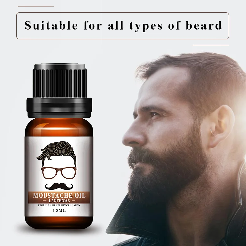 

10ml Gentlemen Beard Oil Moisturizes Facial Hair Moustache Cream Growth Face Hair Thicker Essential Oil Loss Prevent TSLM2