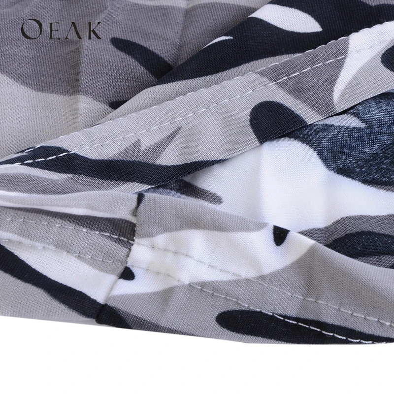 OEAK 5XL плюс размер летние женские сексуальные камуфляжные топики повседневные