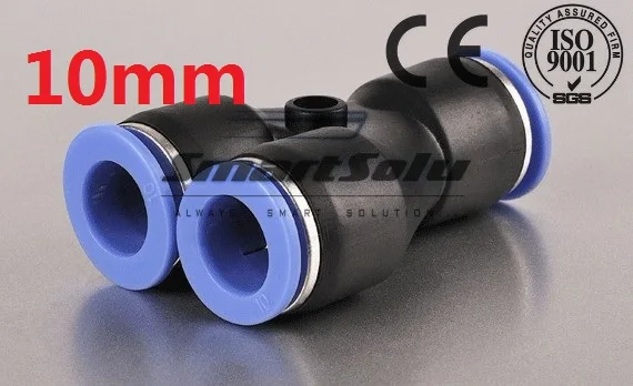 

Free Shipping 10pcs/lot 10MM Pneumatic Tube Push in Connector Y Tyoe Union , PY-10 One Touch Air Quick Fitting