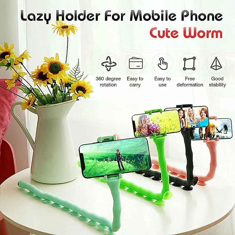 

Universal Multi-functional Phone Holder Support Cute Worm Lazy Bug Mobile Bracket For iphone 7 Samsung Huawei Home Desk Bracket