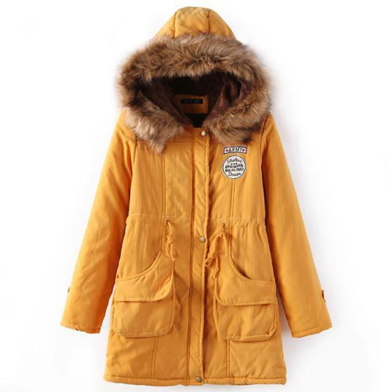Jocoo парка женское повседневное пальто с капюшоном Толстая куртка зимнее теплое пальто Женская одежда оверсайз Harajuku пальто - Цвет: Yellow