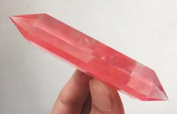 

huij 00503 1PCS red SMELTING SMELT QUARTZ CRYSTAL DT WAND POINT HEALING Bronze Statue