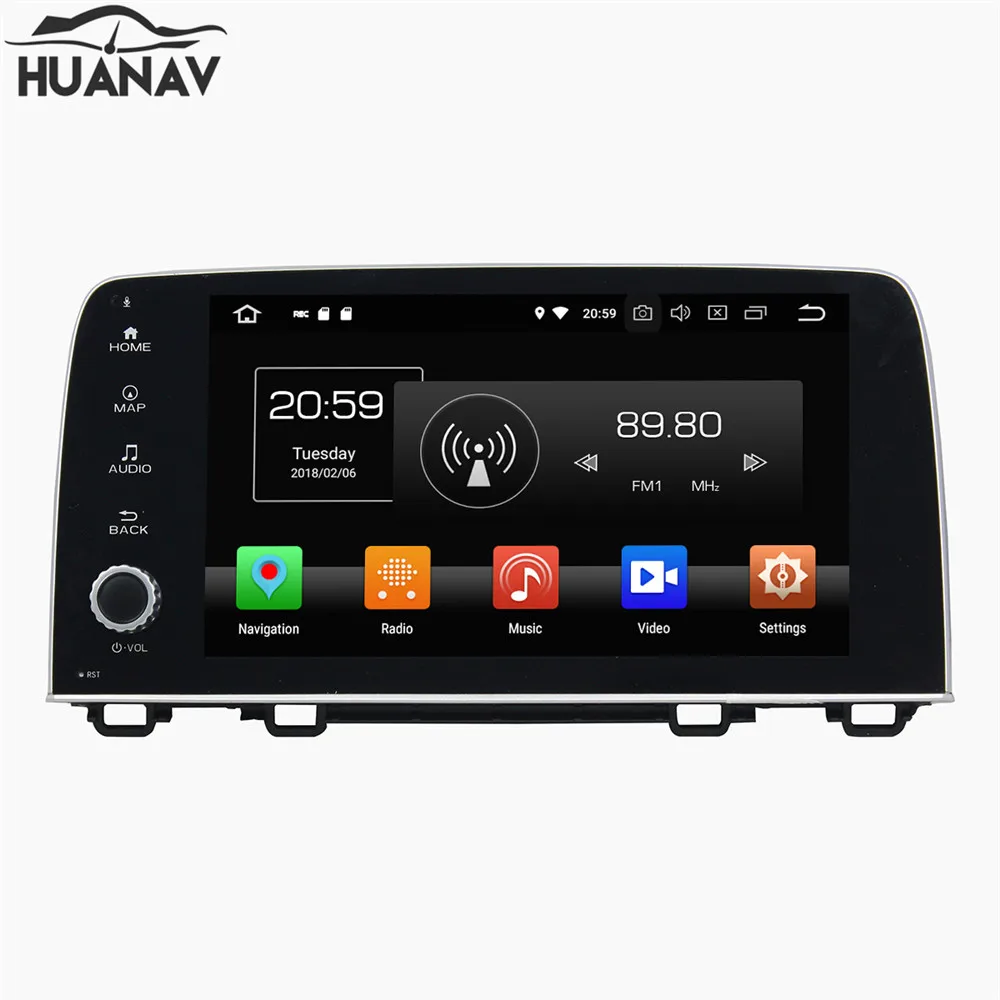 Best HUANVA Android 8.0 CD DVD Player GPS navigation For Honda CRV 2017 2018 multimedia player tape recorder 8-Core navi Audio maps 1