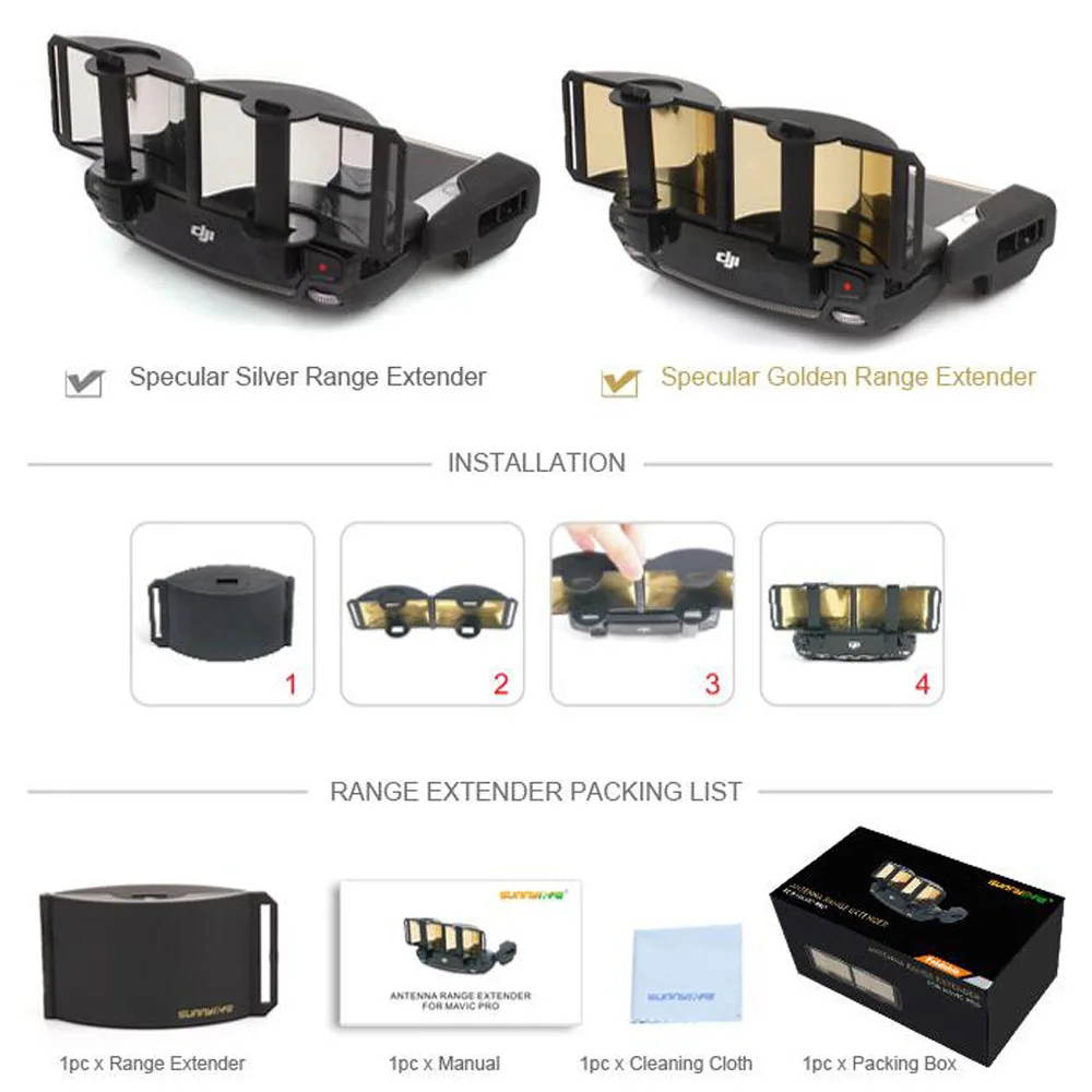 DJI Mavic Pro/Mavic Air/Spark контроллер усилитель сигнала расширитель диапазона Складная