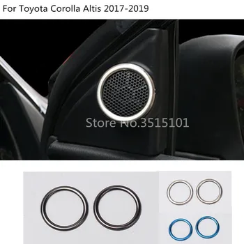 

Car A Column Stainless Steel Audio Speak Window Windshield Side Triangle Lamp Trim 2pcs For Toyota Corolla Altis 2017 2018 2019