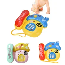 Детские игрушки звуковой светильник Раннее детство 0-12 месяцев мультфильм грибы телефон дети музыкальный электронный игрушечный телефон случайный цвет