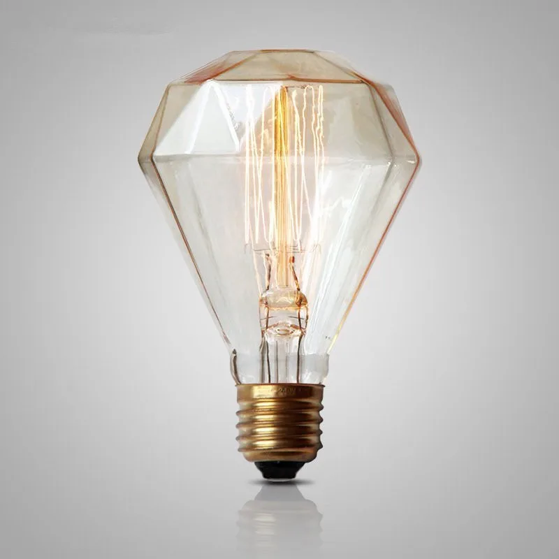 Ретро Edison led светильник лампы Алмазный G95 E27 40W 220V лампа накаливания Винтаж