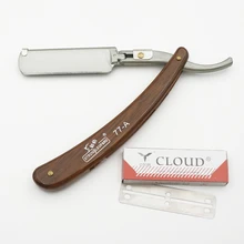 77-A Парикмахерская Бритва для стрижки волос, тонизирующий нож для волос, высокое качество, Сменное лезвие, бритва с двойным лезвием для бритья+ 10 лезвий для бритвы