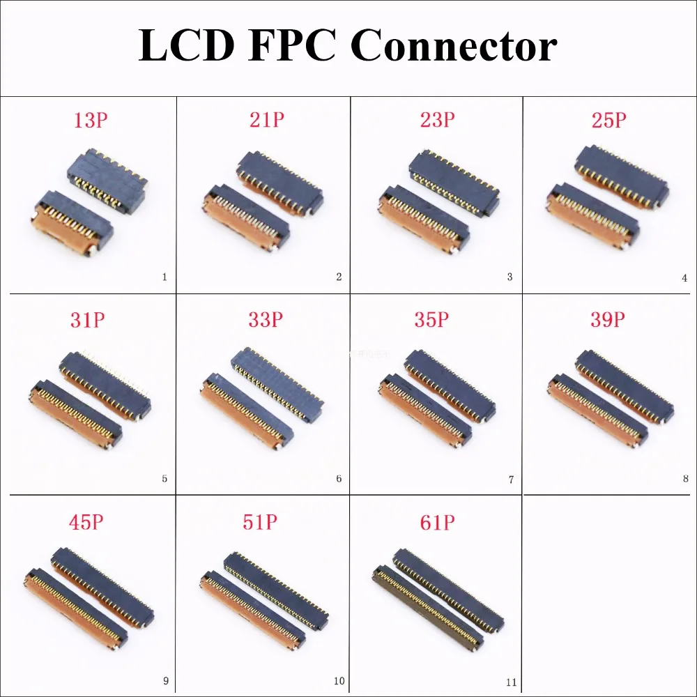 ChengHaoRan 21P 25P 33P 39P 41P 57P 71P ЖК-дисплей FPC разъем дисплей PCB порт Универсальный общий используется много брендов мобильных телефонов