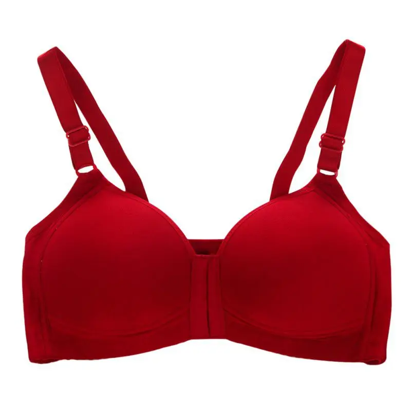 

Front Closure Wireless Bra Women Sexy Padded Wireless Backless Bra Push Up Black Skin Red Pink Plus Size Bras Femme