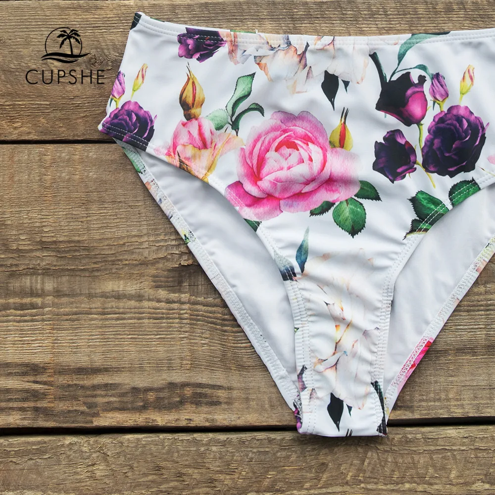 Trend Product CUPSHE Solid White And Floral FrontKnot