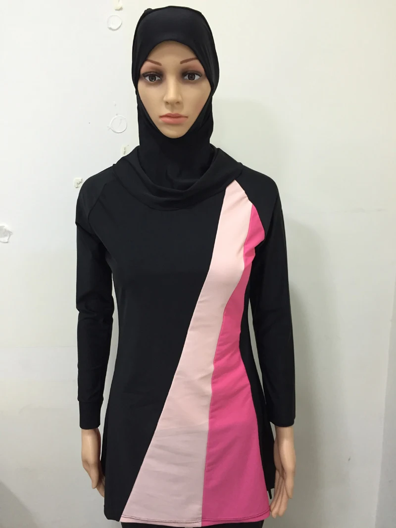 esportiva burkinis maiô islâmico rosto cheio hijab natação beachwear maiô