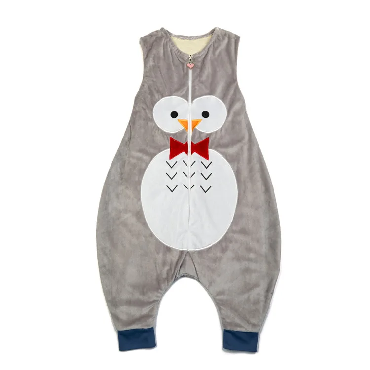 Фланелевый спальный мешок для малышей; сезон весна-осень; детские пижамы для малышей; комбинезон для новорожденных; одежда для сна для малышей; одежда для От 0 до 2 лет; BL13 - Цвет: Gray Owl