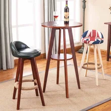 Mediterranean style bar chairs Office counter wood stool retail and wholesale free shipping