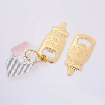 

50PCS/LOT Baby Shower Return Gifts for Guest Supplies Poppin Baby Bottle Shaped Bottle Opener