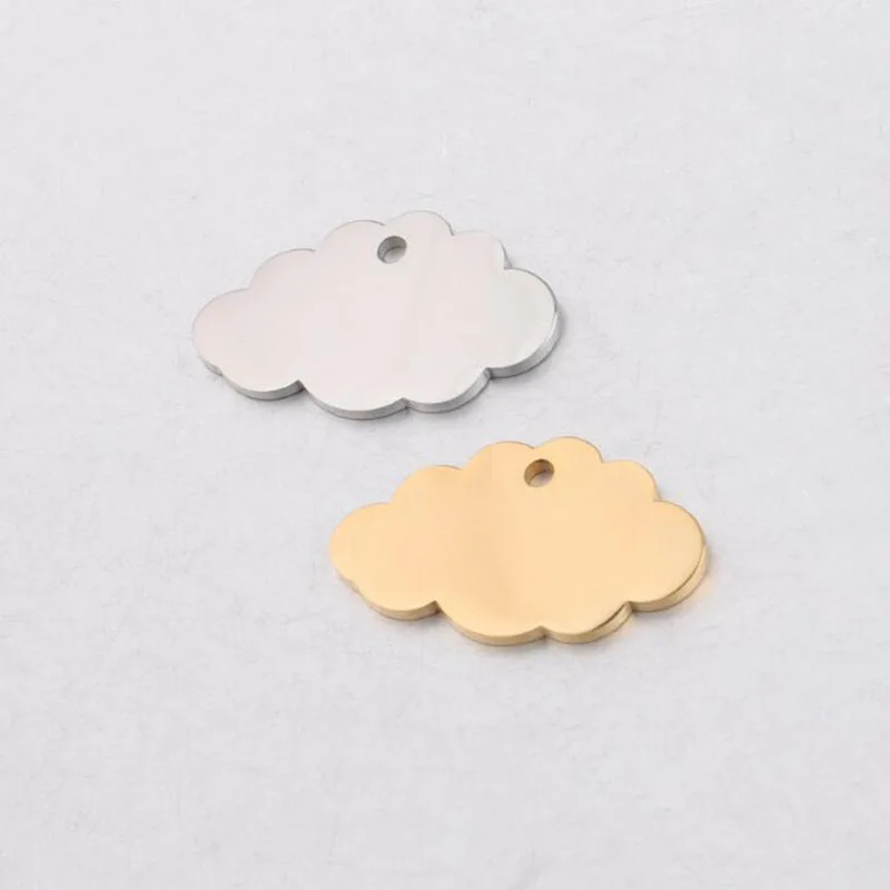 

10pcs/Lot Stainless Steel Mirror Polished Cute Cloud Charms for Jewelry DIY Findings Accessory 15*25mm