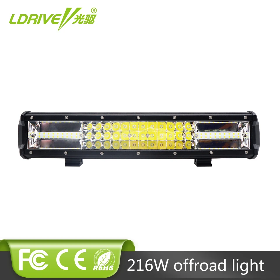 

LDRIVE Tri-row 16 Inch 216W CREE Chips LED Work Light Bar Offroad Driving Lamp Combo Beam For Jeep Truck SUV ATV 4x4 4WD 12V 24V