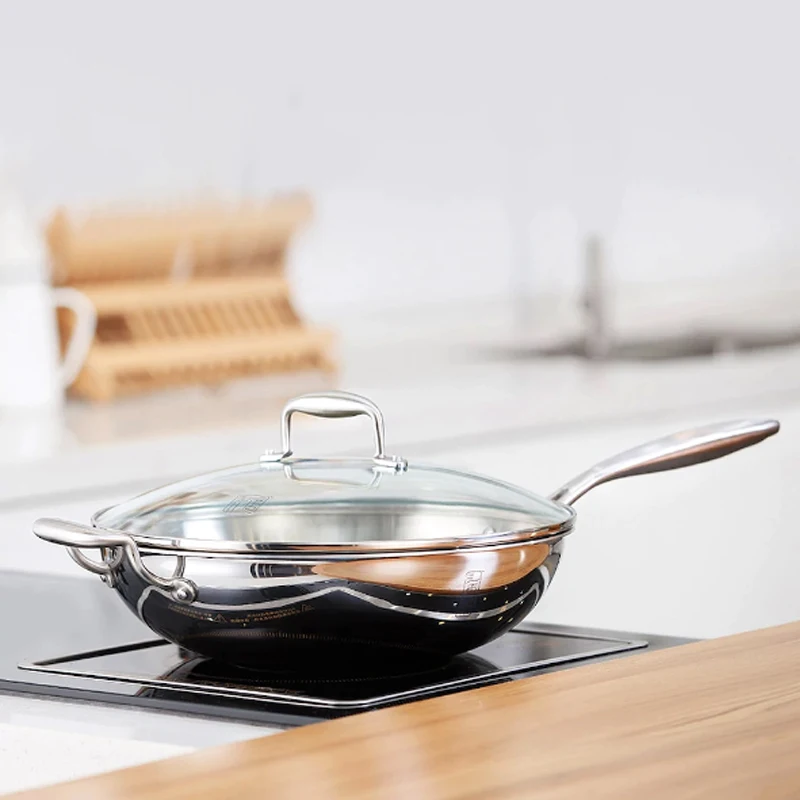  Xiaomi Mi Healthy Stainless Steel Saute Pan Skillet with Helper Handle and Cover Multipurpose