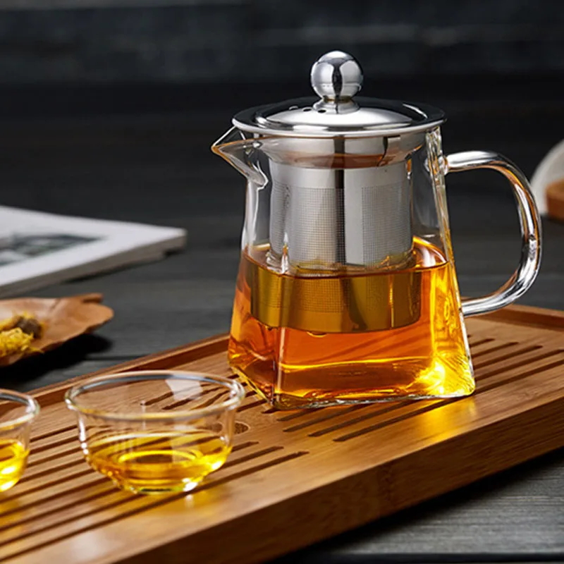 glass tea flask with infuser