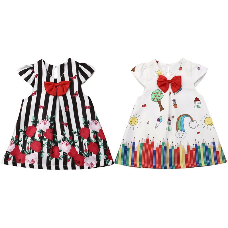 

2019 Kids Toddler Baby Girl Floral Tutu Princess Dress Communion Casual Clothes Party 1 birthday Dress Wedding Baby Dress