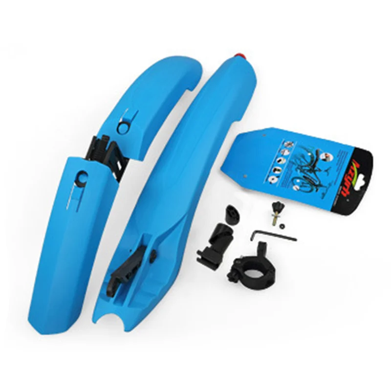 

Flectional Bike MTB Front Rear LED Mudguard Set Bike Bicycle Fender Rubber Quick Release with Led Light
