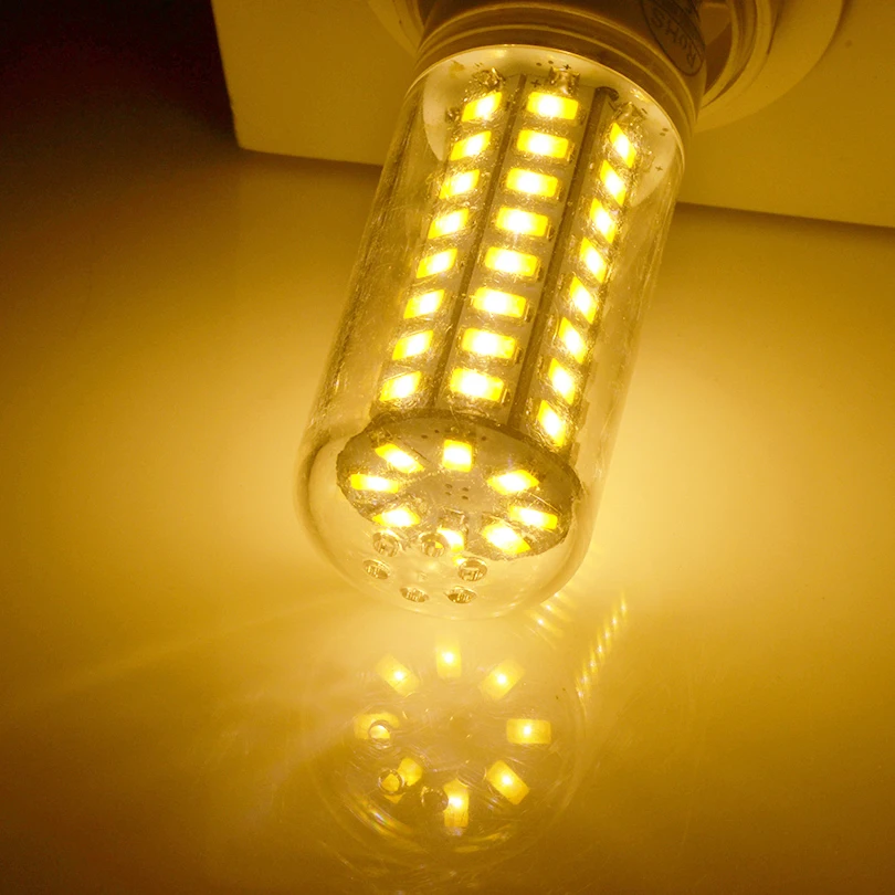 E27 светодиодная лампа E14 Светодиодная AC 220V 240V 24 36 48 56 69 72 LEDs Chandlier Свеча Кукуруза