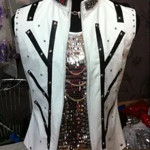 Стиль, модный жилет для мужчин, стразы, бусины, певица, костюм танцора, Палас, панк стиль, Джаз жилет, ds куртка диджея