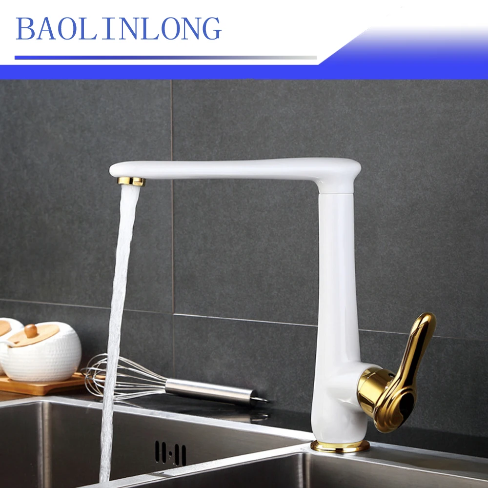 BAOLINLONG Brass Kitchen Faucets Cozinha Swivel Spout Kitchen Sink Faucet Tap BAOLINLONG Brass Kitchen Faucets Cozinha Swivel Spout Kitchen Sink Faucet Tap