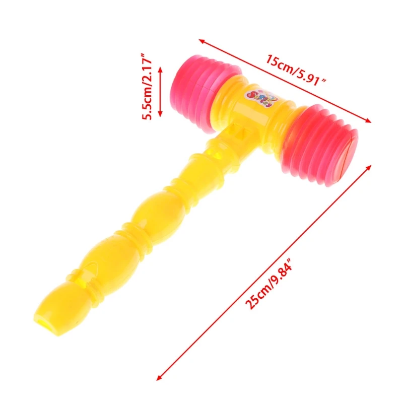 25 см детский тренировочный пластиковый молоток с ручкой для малышей, игрушки-свистки, шумогенератор JUL20_17