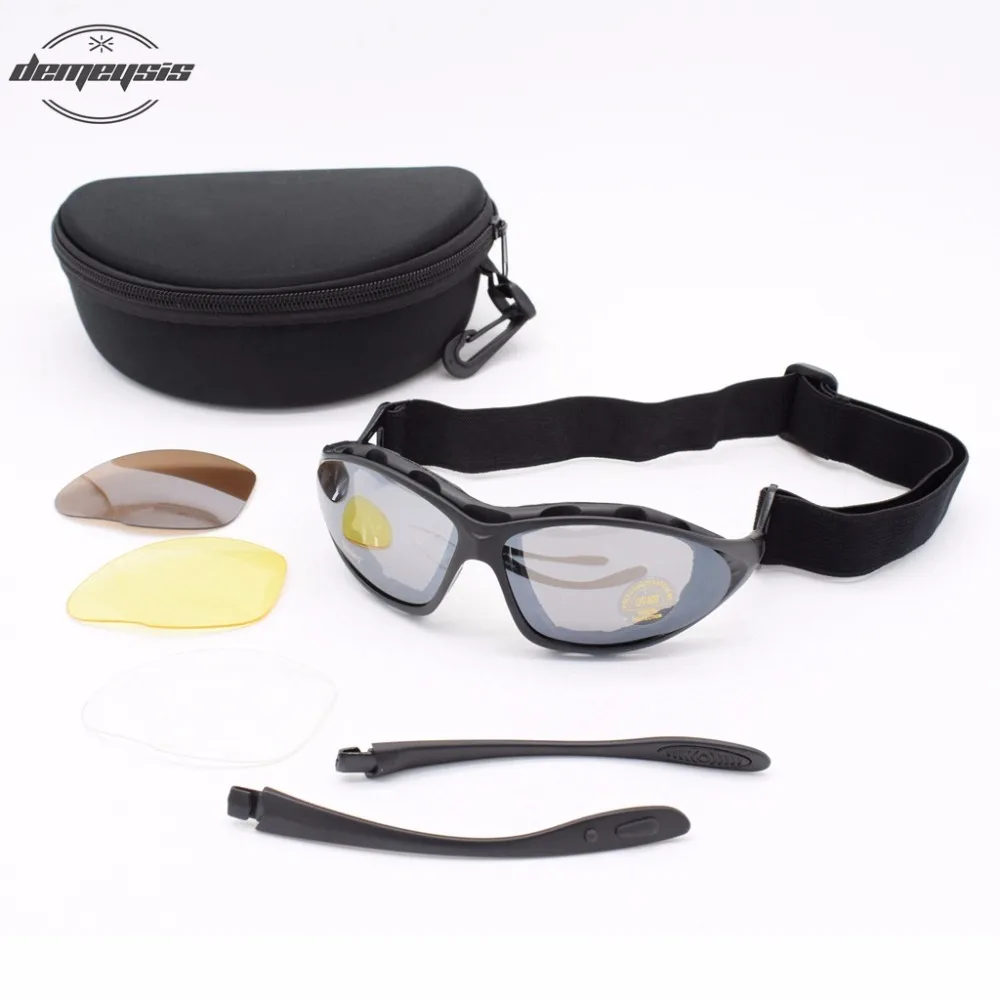 

4lenses Tactical Glasse Protection Airsoft Glasses Military Tactical Eyewear Outdoor Hunting Glasses Camping Hiking Eyewear