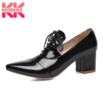 

KemeKiss Plus Size 31-45 4 Colors Women Pumps Party Cross Strap Office Ladies High Heel Shoes Women Square Heel Dating Sandals