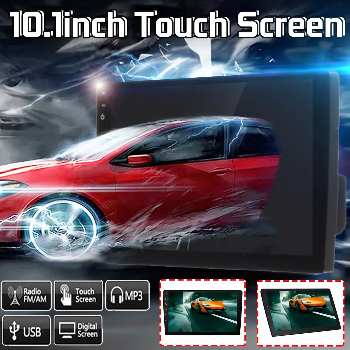 

10.1" 2 DIN bluetooth WIFI Quad Core Car Stereo DAB GPS Nav Touchable Radio Video MP5 Player Car Multimedia Player 1+16G