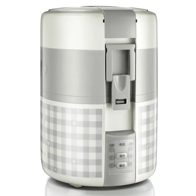 

Three Layers 270w Portable Electric Thermal Lunch Box Plug-in Heating Hot Rice Stainless Steel Ceramic Liner Steam Rice Cooker