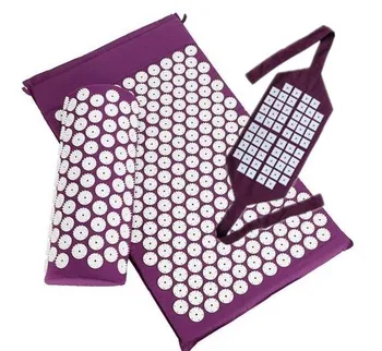 

3 Pcs/lot(Acupuncture Pillow+Cushion+Belt) Yoga Spike Acupressure Massage Mat Body Muscle Pain Relief Massager