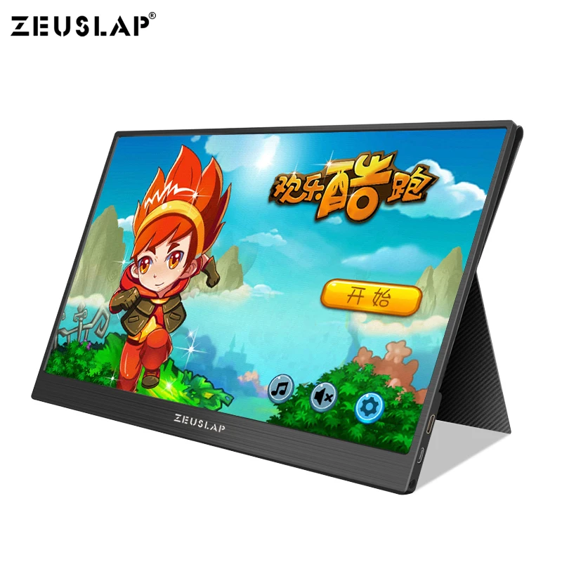  15.6 inch Type-C USB-C Portable Monitor HD IPS 1920x1080 IPS Gaming Display with HDMI Earphone Port