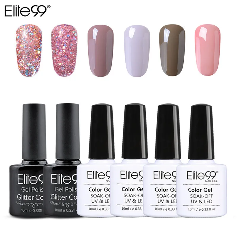 

Elite99 Nude Bling Colorful Gel Varnish UV Nail Gel Polish Nails Gel Lacquer 6pcs/set Nail Art Gel Manicure Nails Lacquer
