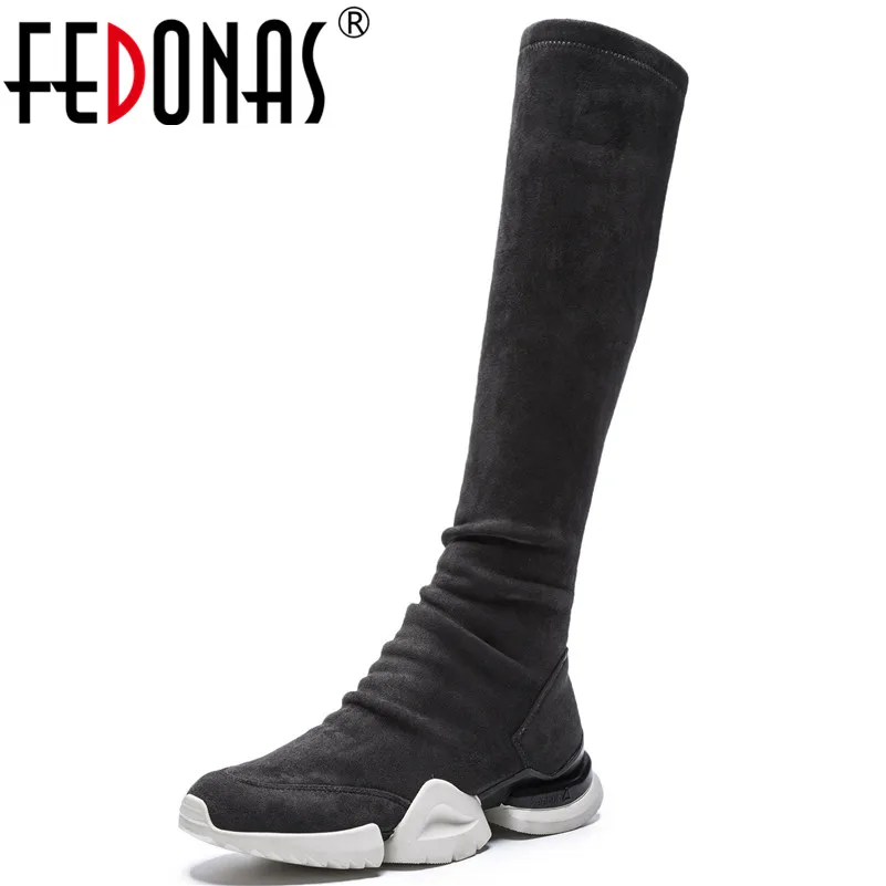 FEDONAS Brand Women Knee High Boots Wedges Heels Long Autumn Winter Shoes Woman Round Toe Platforms Casual Shoes High Boots FEDONAS Brand Women Knee High Boots Wedges Heels Long Autumn Winter Shoes Woman Round Toe Platforms Casual Shoes High Boots