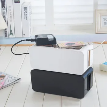 

Cable Storage Hollow Box Plug Power Cord Storage Box Organizer Anti Dust Charger Socket Cable Box Desktop Network Line #N