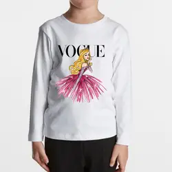 Милая модная футболка для девочек, осенняя футболка с длинными рукавами и рисунком, Детские Топы в стиле Лолиты, модная футболка с принтом