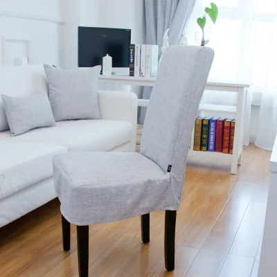 Заказное качество цельный обеденный стул ocver утолщение качества из льна для стула крышка - Цвет: light grey