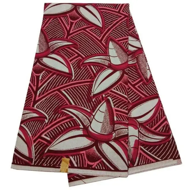 

6 Yards/lot Fashionable wine african wax fabric printed design hollandais batik wax for clothes LB16-1