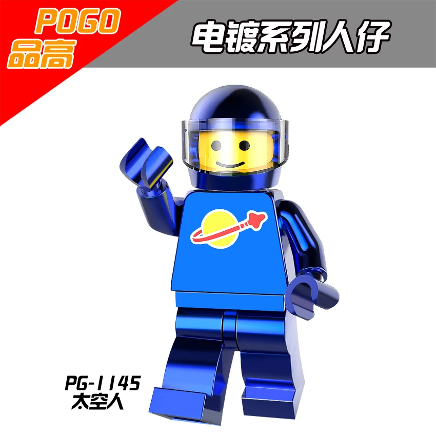 

PG1145 Legoing Super Heroes Chrome Astronaut Action Blue Space Man Figures Model Building Block Children With Legoings Toys Gift